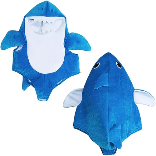 Vista 2 de Plustrong Disfraz de tiburón para niños, disfraz de Halloween para niños pequeños y niñas, Shark Daddy