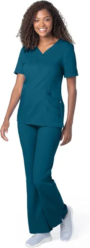 Vista 4 de Landau Women's Ultimate Soft Stretch Medical Sweetheart Neck Scrub Top