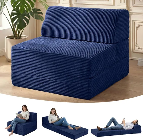 Vista 10 de Kasunpul sofá cama plegable con cojín, sofá cama plegable de espuma viscoelástica, silla cama convertible con funda lavable, sofá futón para piso