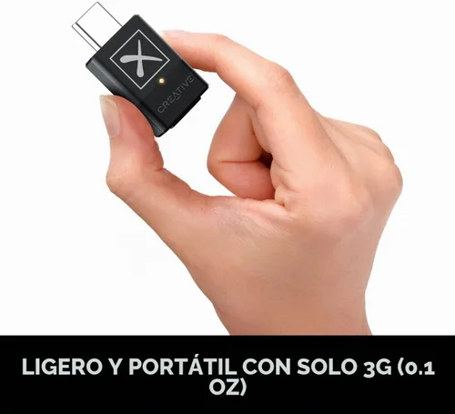 Vista 7 de Creative BT-W5 Transmisor de audio Bluetooth 5.3 inteligente con aptX Adaptive, audio de alta resolución de 24 bits / 96 kHz, función de cambio