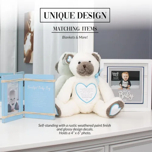 Vista 4 de Pavilion Gift Company - Baby Boy - Marco de fotos vertical de 4 x 6 pulgadas para baby shower, regalo para decoración de guardería, regalo