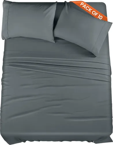 Vista 7 de Utopia Bedding Juego de sábanas de tamaño King, paquete a granel de 8 sábanas, microfibra suave cepillada, bolsillos profundos, resistente al
