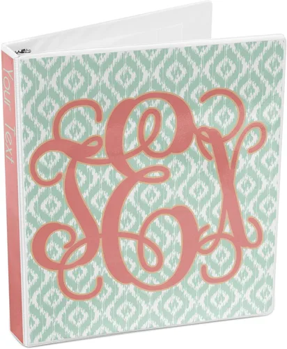 Vista 4 de Carpeta personalizada de 3 anillas con monograma - 1 pulgada