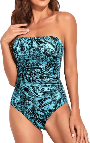Vista 29 de Holipick Trajes de baño de una pieza con control de abdomen para mujer Azul Gradiente
