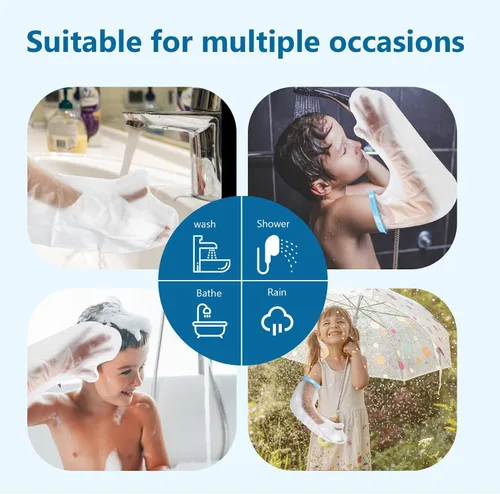 Vista 6 de Funda impermeable para brazo de ducha, protector de brazo completo para adolescentes, funda de ducha para bolsa de brazo para ducha, funda de brazo