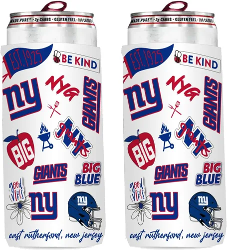Vista 39 de Paquete de 2 soportes para latas de fútbol de 12 onzas, delgado y delgado, aislador de bebidas Huggie Cooler Coozies (Arizona (cardenales))