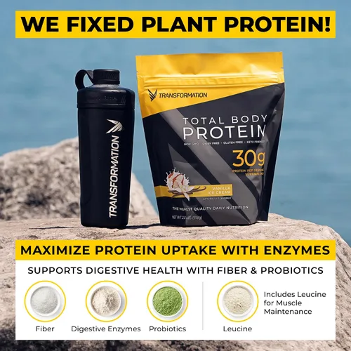 Vista 4 de Transformación Vanilla & Chocolate Protein Powder 30G Multi-Protein Superblend Péptidos de colágeno, clara de huevo y mezcla de plantas Aceite
