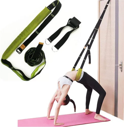 Vista 13 de Correa de estiramiento de yoga, fitness, correa de estiramiento de flexibilidad de puerta, mejora la flexibilidad de la pierna, cintura y espalda