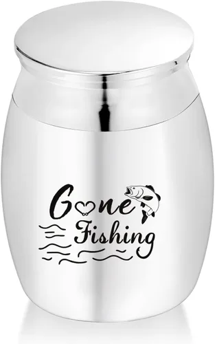 Vista 8 de Gone Fishing - Mini urnas de recuerdo para cenizas humanas, urna decorativa para compartir funeraria (personalizable)