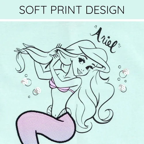 Vista 4 de Disney Princesa Ariel - Camiseta para niñas pequeñas y grandes (2T - 10-12)