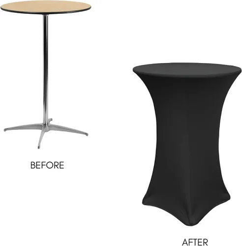 Vista 3 de Mantel de 30 pulgadas para mesa redonda, funda para mesa, Negro
