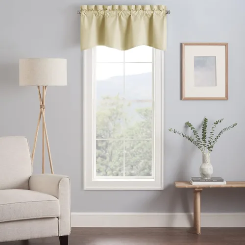 Vista 23 de Eclipse Kendall - Cortina de ventana con cenefa festoneada moderna con bolsillo para barra para cocina o baño, 42 x 18 pulgadas, alcachofa