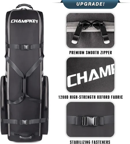 Vista 2 de CHAMPKEY Professional Golf Travel Bags for Airlines with Password Lock - Hard Case Golf Travel Bag with Support Pole and Oversized Wheels
