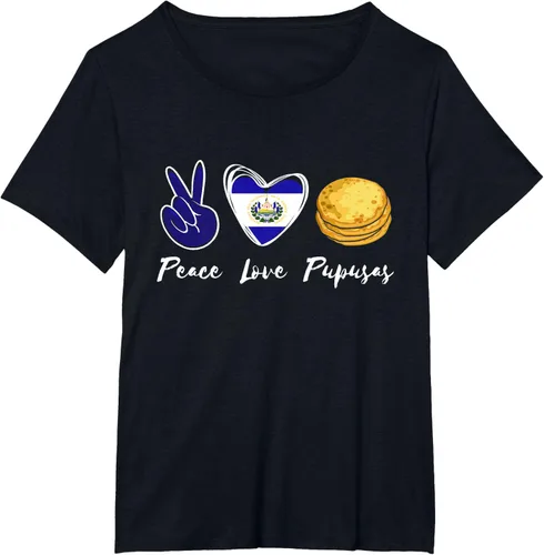 Vista 36 de Pupusas Lover Love Peace El Salvadaor Camiseta Comida Salvadoreña