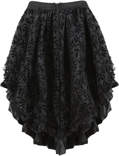 Vista 3 de frawirshau - Vestido de corsé de encaje para mujer, estilo Burlesque, disfraz steampunk para Halloween