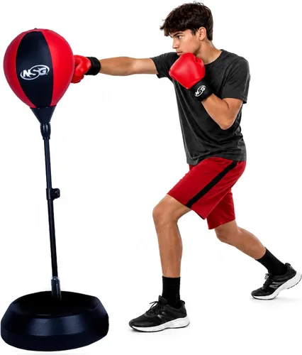 Vista 8 de NSG Juego de boxeo independiente de altura ajustable para niños
