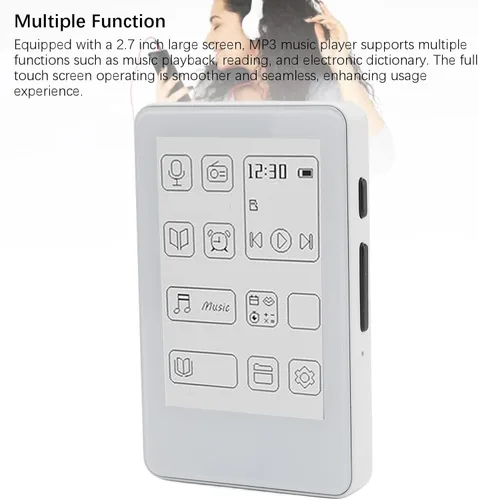 Vista 7 de Reproductor de MP3 de pantalla de 2.7 pulgadas, reproductor de música con sonido de alta fidelidad Bluetooth 5.0, reproductor de música MP3