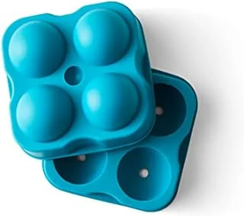 Vista 14 de Houdini Swizzle Sphere - Molde para hielo, bandeja de 2 piezas, azul marino
