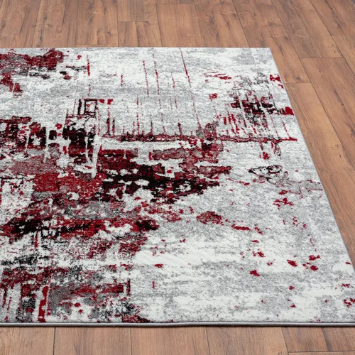 Vista 3 de LUXE WEAVERS - Alfombra abstracta (9 pies x 12 pies, Rojo)