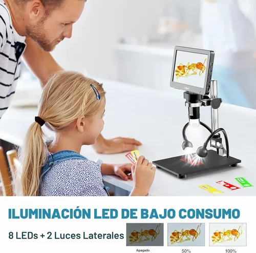Vista 5 de Microscopio de moneda HDMI, 7" lupa de moneda IPS, microscopio que suelda