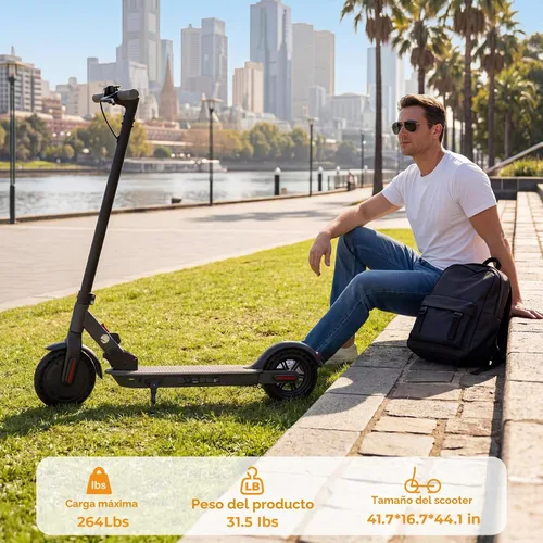 Vista 9 de Scooter eléctrico, motor de 1200W-500W, 28-21 millas, neumáticos de 10 a 8.5 pulgadas, aplicación