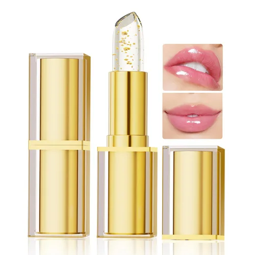 Vista 13 de Lápiz labial que cambia de color, Bálsamo labial mágico que cambia de color (Negro a Rojo ladrillo), Lápiz labial hidratante natural Labiales