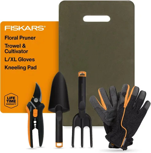 Vista 18 de Fiskars 399241-1002 Tijeras de podar con micro puntas, cuchillas antiadherentes, 2 unidades, naranja