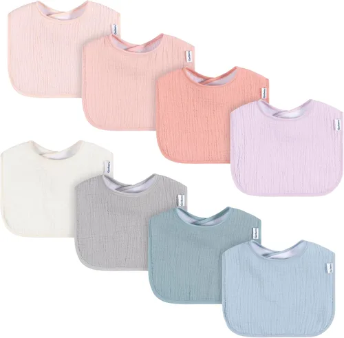 Vista 10 de Baberos unisex para bebé de muselina Gerber, pack de 8 para babeo