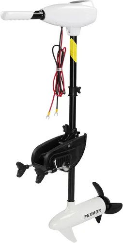 Vista 9 de PEXMOR Motor de arrastre eléctrico de 8 velocidades, motor eléctrico fuera de borda para barco con mango ajustable e indicador LED, montado