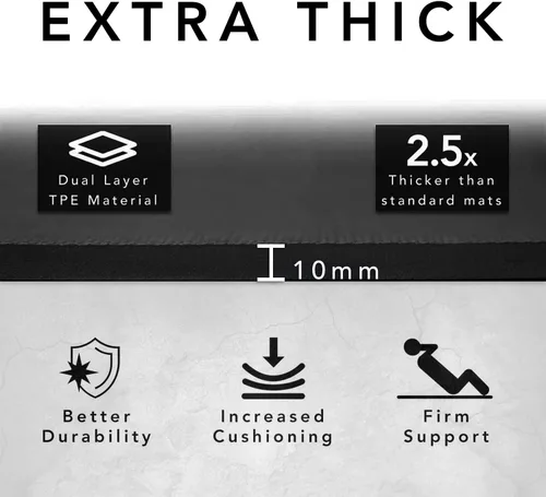 Vista 3 de Esterilla de yoga grande – Esterilla de entrenamiento extra gruesa de 0.394 in (72 x 32 pulgadas) – Alfombrilla antideslizante de TPE para mujeres