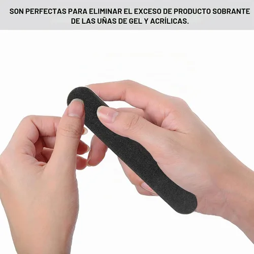 Vista 6 de ForPro Professional Collection Mini tablero de espuma, negro, grano 100/180, lima de uñas de manicura de doble cara, envuelta individualmente, 3.5