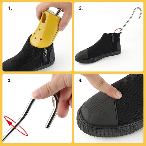 Vista 7 de Camilla de zapatos para hombres, ajustable para botas de árbol de zapatos, expansor para pies anchos, botas de vaquero para hombres zapatillas