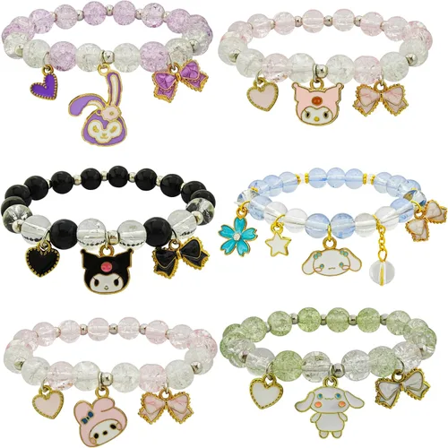 Vista 8 de ZMANYIJEW Pulsera de cuentas de cristal para mujer, lindas pulseras de cuentas a juego para mejor amiga