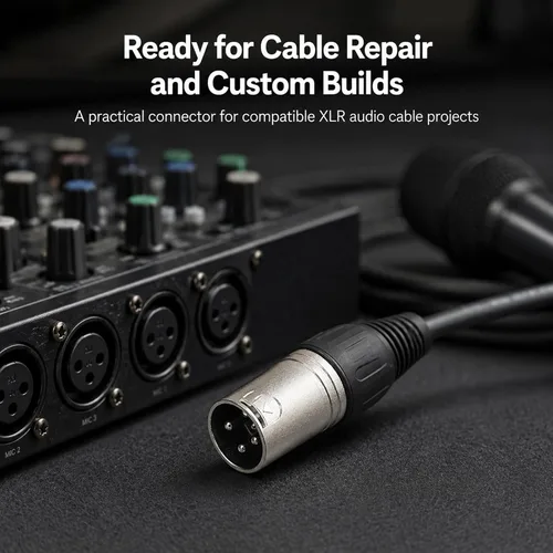 Vista 6 de 3-Pin XLR Male Connectors for Microphone Cables (2)