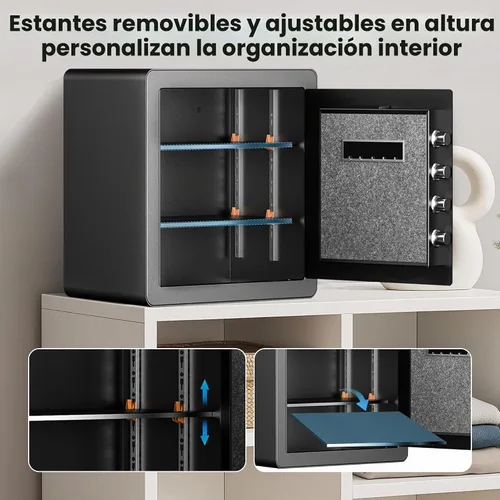 Vista 7 de Locksworth Caja de seguridad electrónica antirrobo de 2.0 pies cúbicos, con bolsa impermeable ignífuga para objetos de valor de dinero, caja