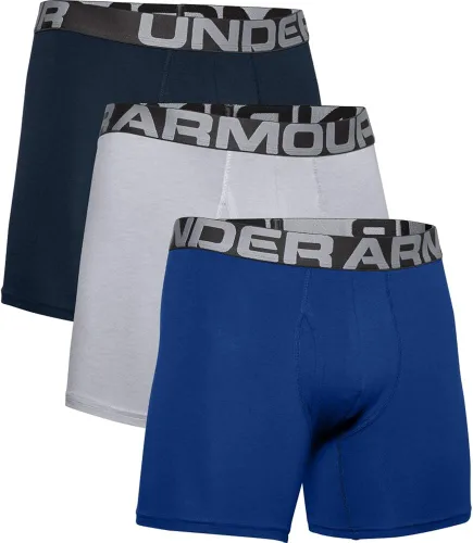 Vista 3 de Under Armour Boxerjock de algodón cargado para hombre de 6 pulgadas, paquete de 3