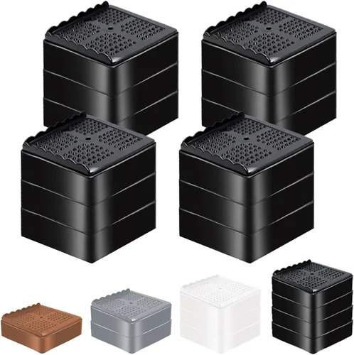 Vista 18 de shouwuhho Elevadores de muebles, paquete de 12 elevadores de cama con agarre antideslizante y soporte resistente, elevación de 1 pulgada, 2