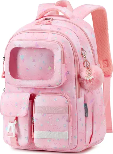 Vista 14 de AO ALI VICTORY - Mochila para niñas con lonchera, mochilas escolares para niños y niñas de escuela primaria y secundaria, lindo juego de mochilas
