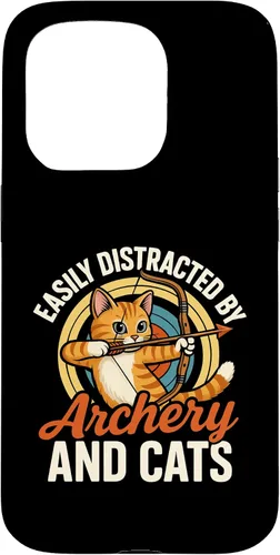 Vista 14 de Funny Cat Parent Gift Easily Distracted by Archery and Cats Case for iPhone 17