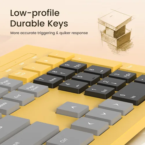 Vista 3 de COLIKES Teclado de Computadora con Cable, Teclado USB Plug Play, Teclas Chiclet de Bajo Perfil, Teclado Numérico Grande, Indicadores de Mayúsculas