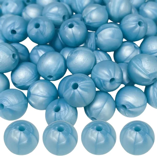 Vista 40 de Abalorios de silicona, 120 piezas de 6 mm abalorios redondos de silicona para hacer llaveros, pulseras, collares, aretes, joyas, manualidades DIY