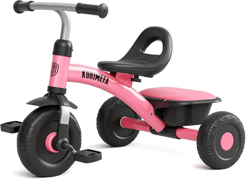 Vista 10 de KORIMEFA Triciclo infantil para niños de 1 a 3 años, color azul