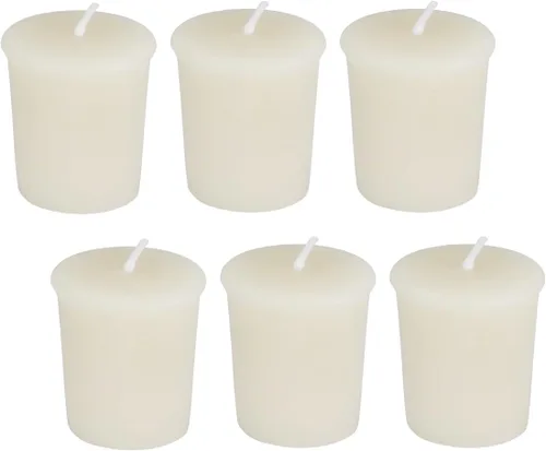 Vista 11 de 4 velas votivas de cera de abejas, blanco crema, quema de 12 horas, oración y conmemoración Tono crema suave, brillo de 12 horas, mejor en un