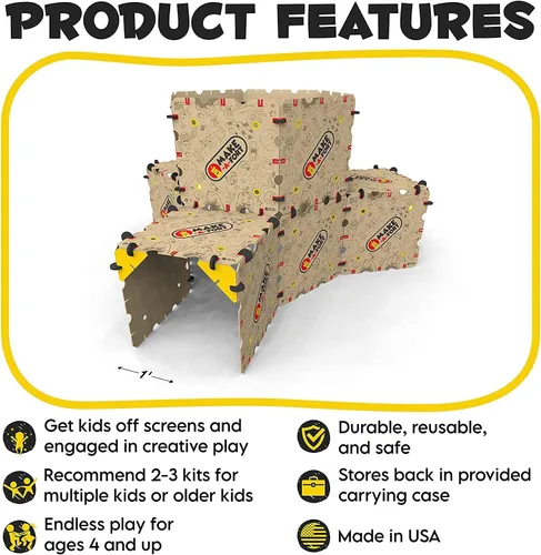 Vista 6 de Make-A-Fort Creator Pack: construye fuertes grandes para niños con 1 kit de explorador y 1 kit de creador - Juego de construcción de fortalezas