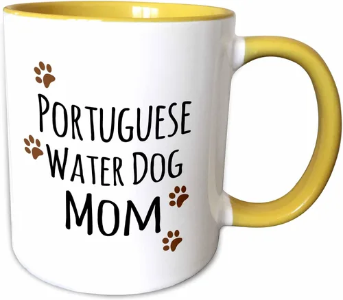 Vista 13 de 3dRose Taza de perro de agua portuguesa mamá, 11 onzas, color negro