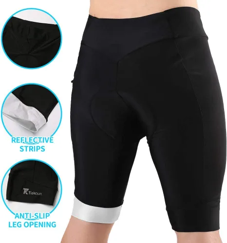 Vista 5 de Tiekoun - Pantalones cortos de ciclismo acolchados para hombre, de secado rápido