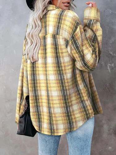 Vista 36 de ZOLUCKY Chaqueta de manga larga con botones para mujer, talla grande, blusas