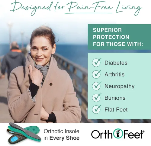 Vista 4 de Orthofeet Botas ortopédicas innovadoras para mujer, ideales para fascitis plantar, alivio del dolor de pies y talón. Pantuflas de soporte de arco