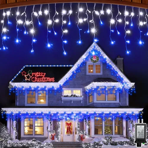Vista 7 de 612 luces LED de Navidad de 60 pies con 136 caídas, 12 modos de iluminación, decoración navideña multicolor, luces centelleantes regulables 2-Varios