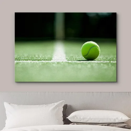 Vista 3 de wall26 - Cuadro en lienzo para pared, pelota de tenis en cancha de césped, fotografía de atletas deportivos, arte moderno contemporáneo, pintoresco